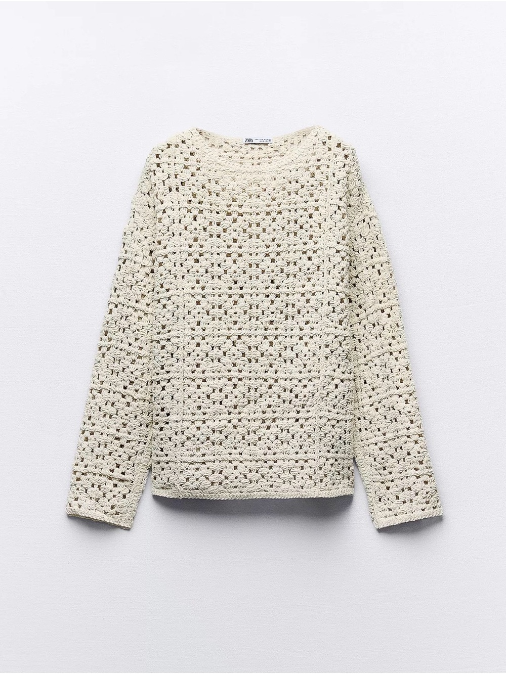 Zara Crochet chenille sweater